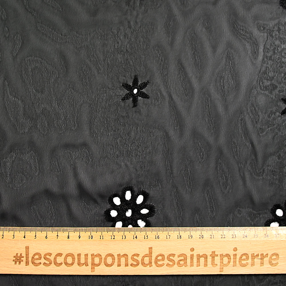 Mousseline brodée Enora noir - Image 4