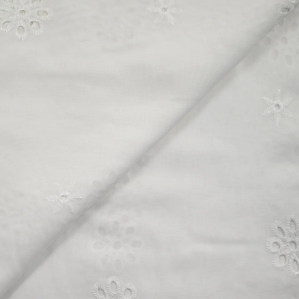 Mousseline brodée Enora blanc - Image 4