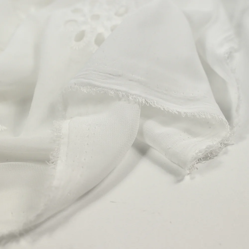 Mousseline brodée Enora blanc - Image 5