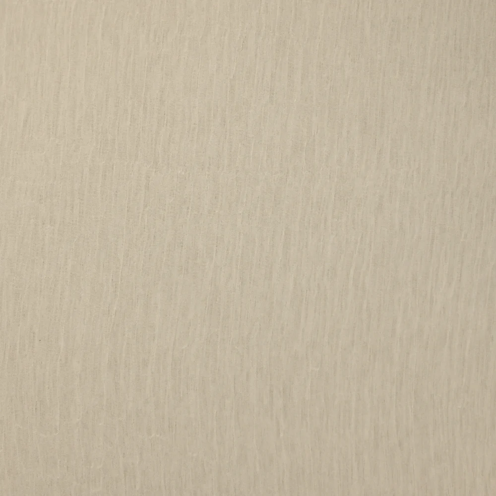 Mousseline crinkle soie et viscose blanc cassé - Image 5