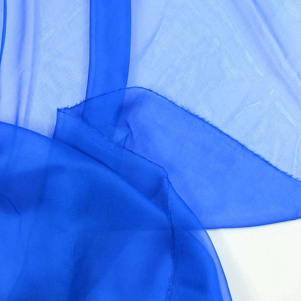 Mousseline de 100% soie bleu roi - Image 3