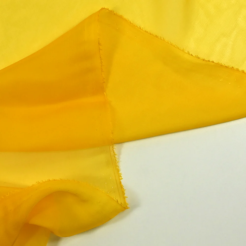 Mousseline de 100% soie mimosa - Image 3