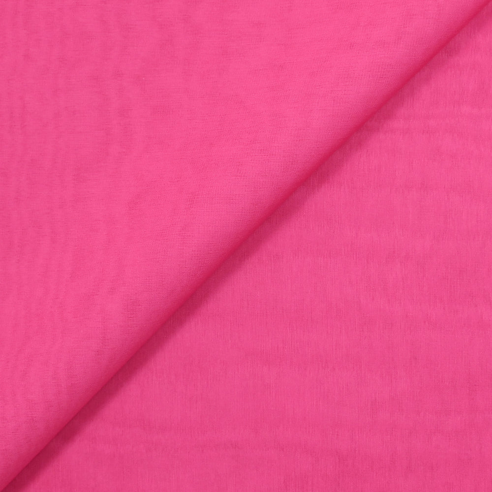 Mousseline de 100% soie rose bonbon