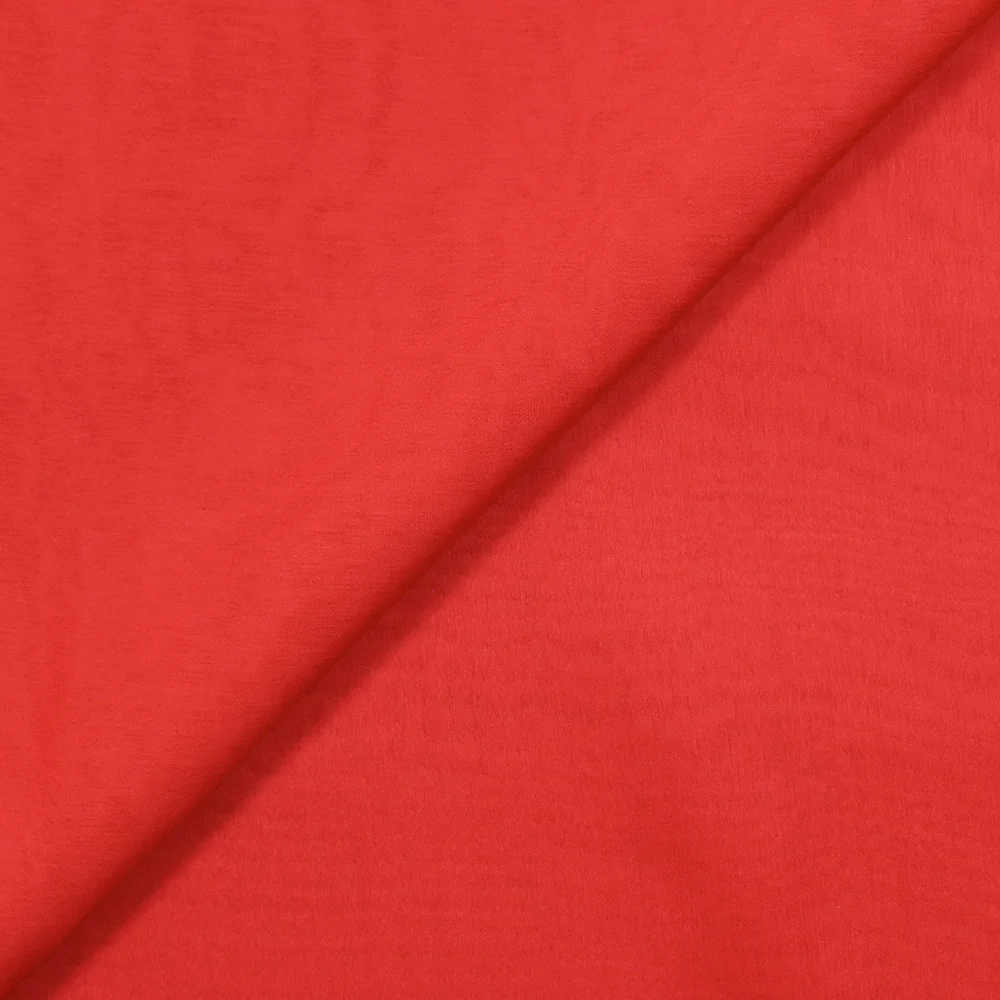 Mousseline de 100% soie rouge