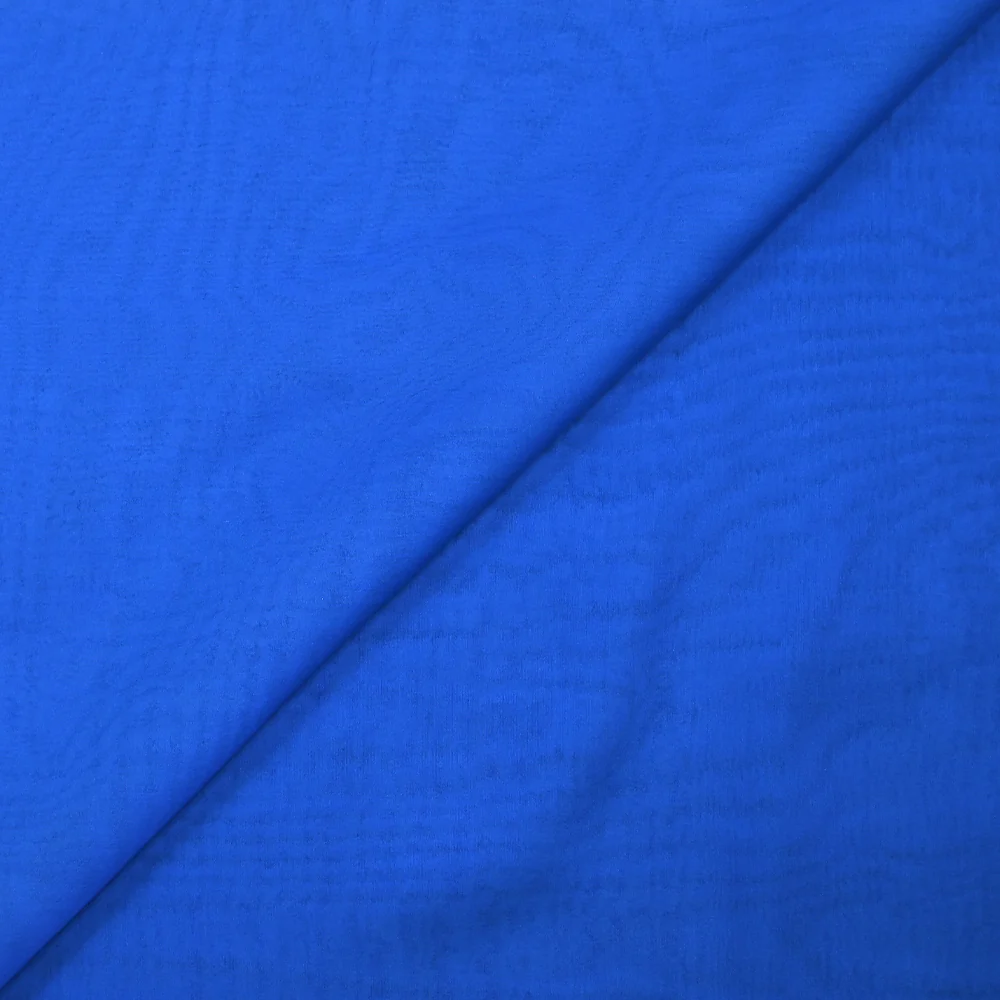 Mousseline de 100% soie unie bleu azur