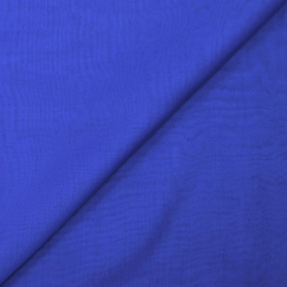 Mousseline de 100% soie unie bleu électrique