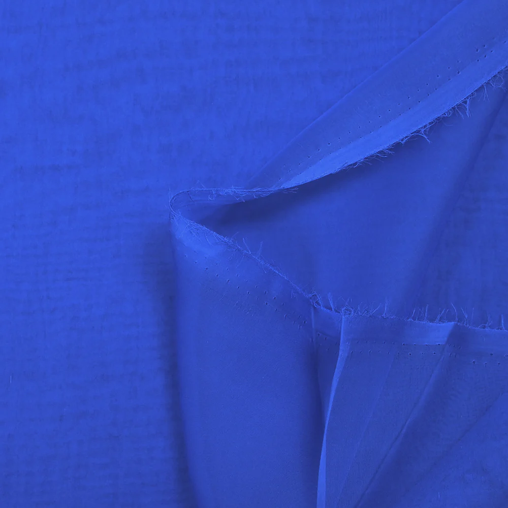 Mousseline de 100% soie unie bleu outremer - Image 4