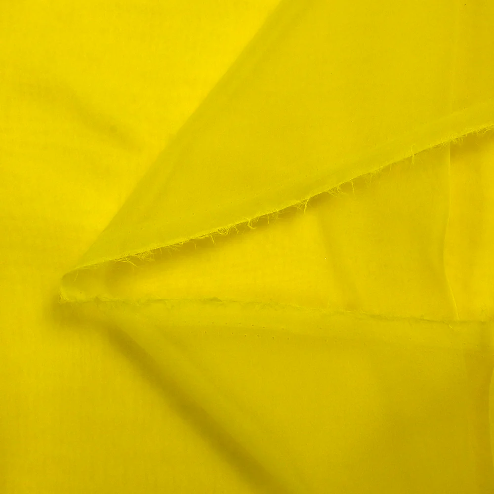 Mousseline de 100% soie unie jaune fluo - Image 4