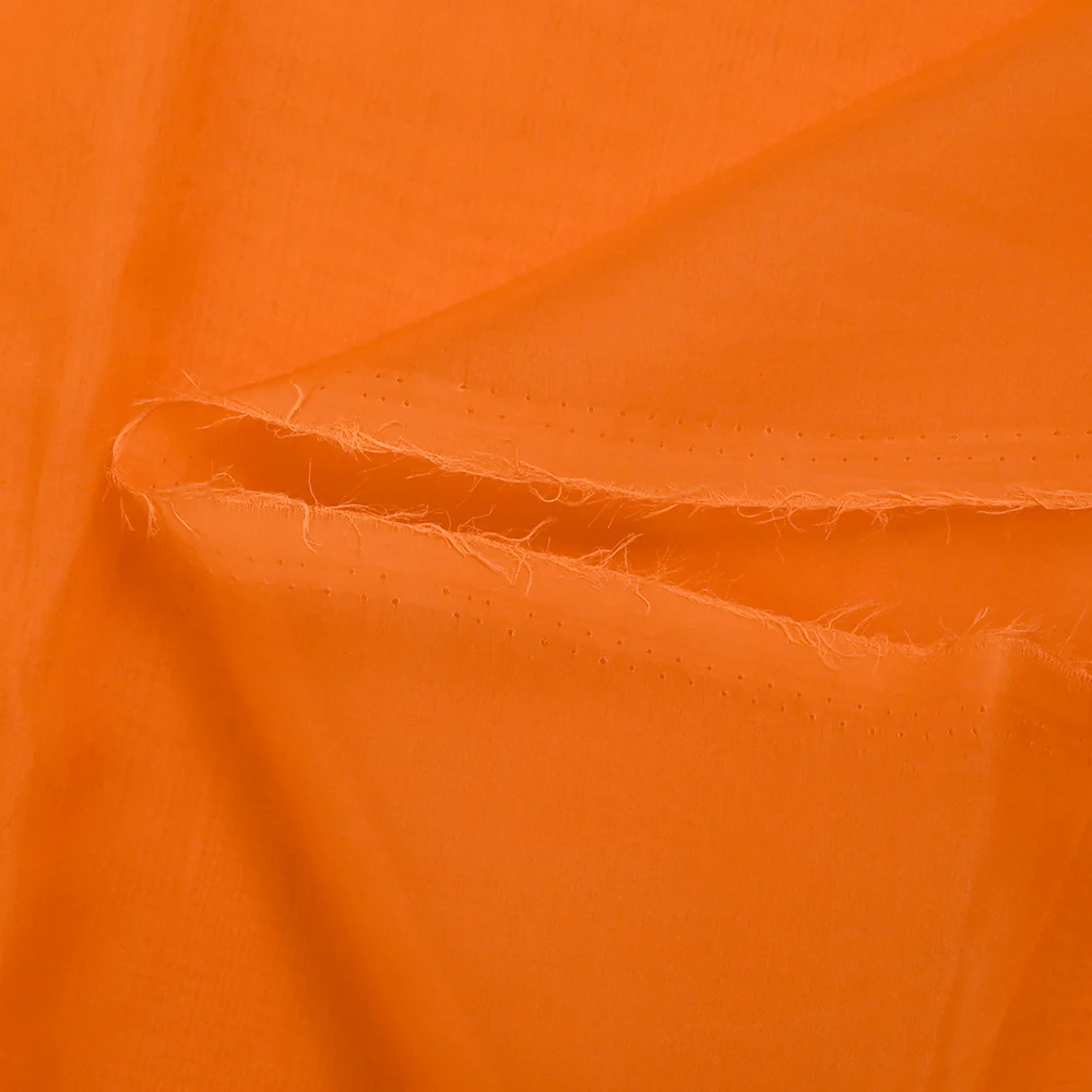 Mousseline de 100% soie unie mandarine - Image 4