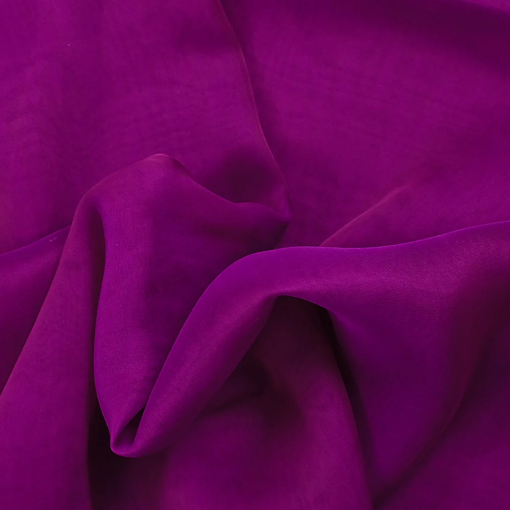 Mousseline de 100% soie unie orchidée - Image 3