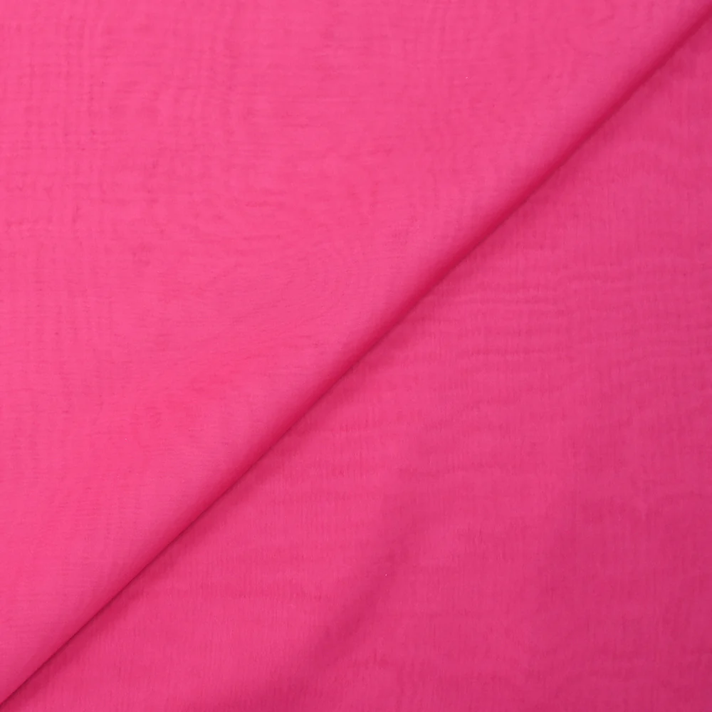 Mousseline de 100% soie unie rose