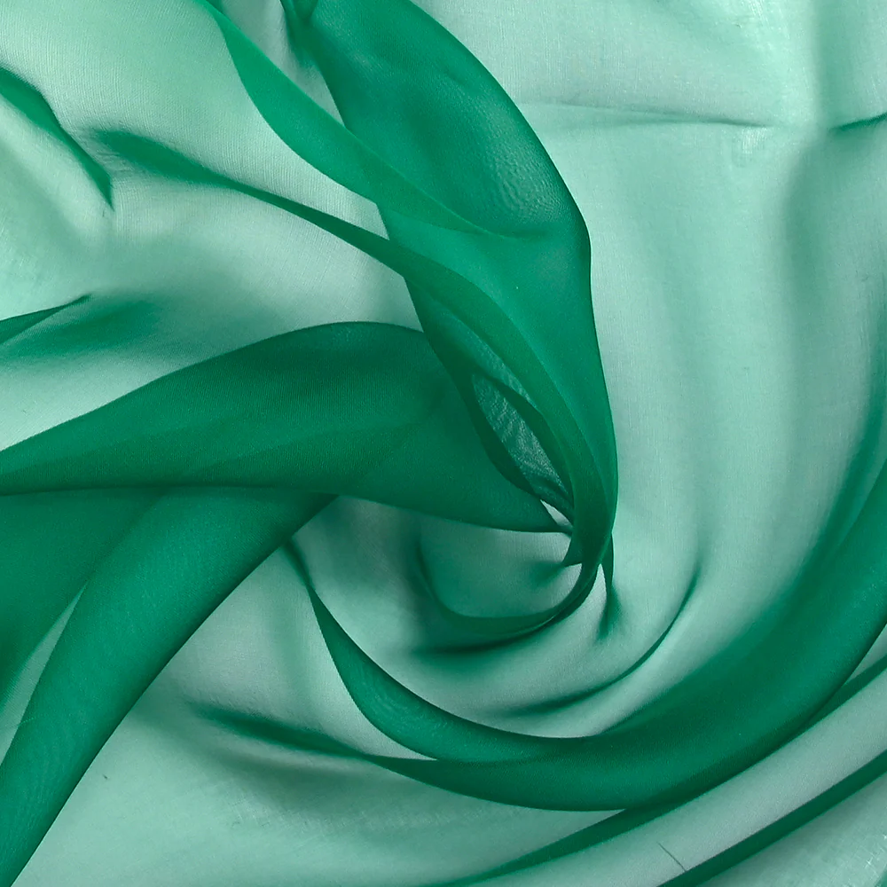 Mousseline de 100% soie unie vert - Image 2