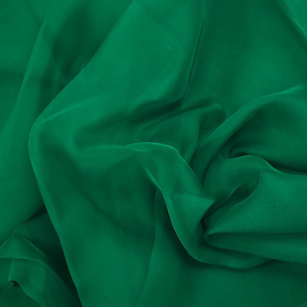 Mousseline de 100% soie unie vert - Image 3