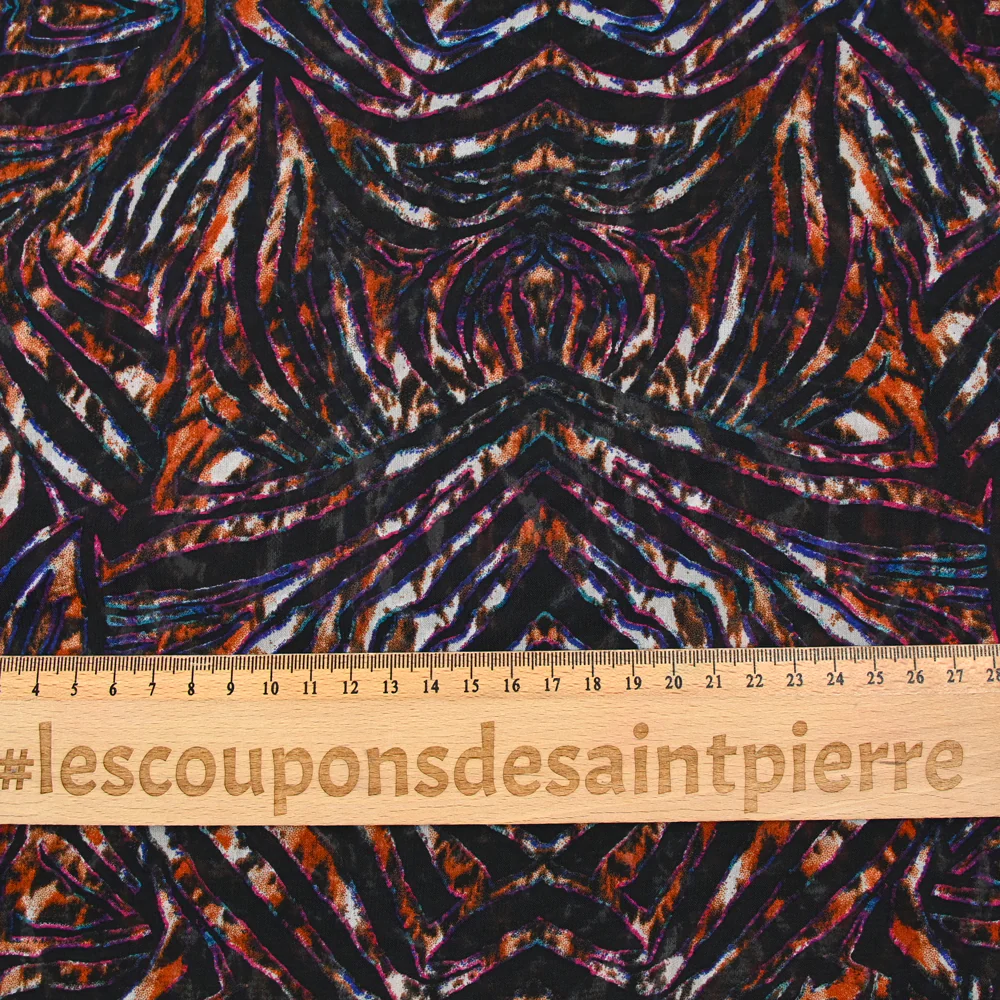 Mousseline imprimée zèbre fantaisie noir - Image 3