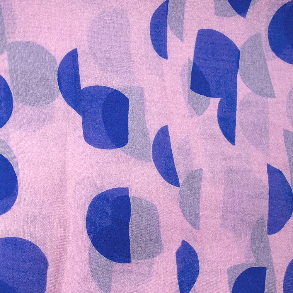Organza de 100% soie imprimé pois fond mauve - Image 4
