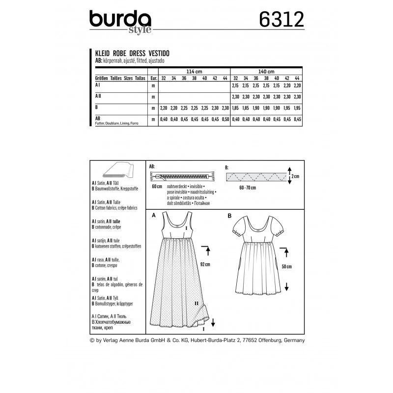 Patron Burda 6312 - Robe empire - Image 4
