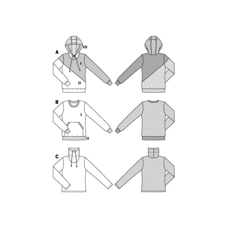 Patron Burda 6315 - Sweat-shirt à capuche - Image 6