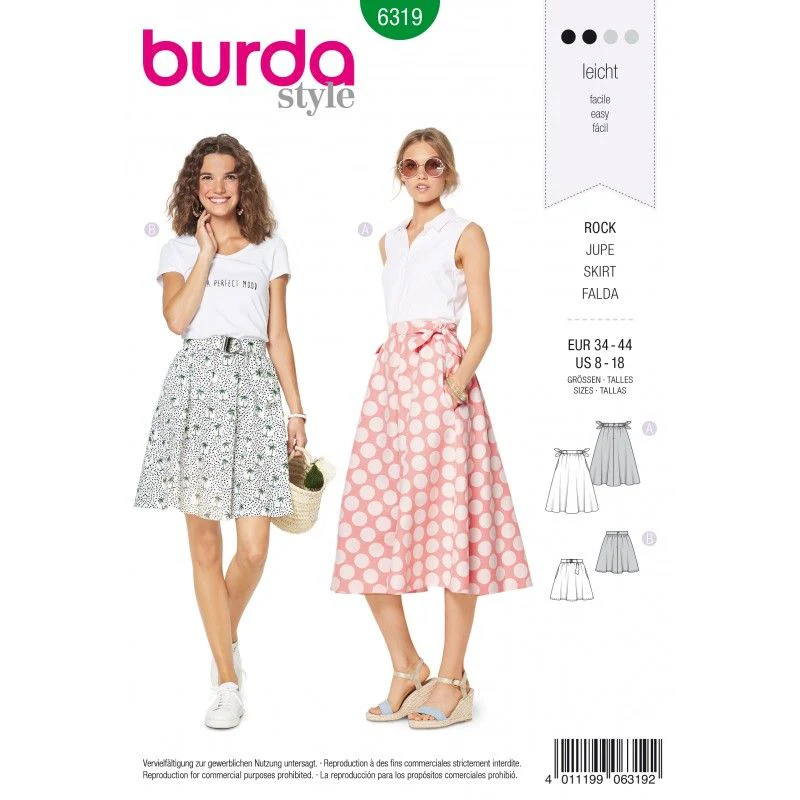 Patron Burda 6319- Jupe Ă cloche