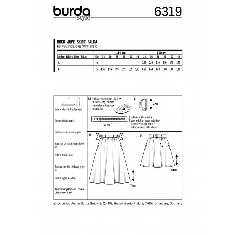 Patron Burda 6319- Jupe Ă cloche - Image 4