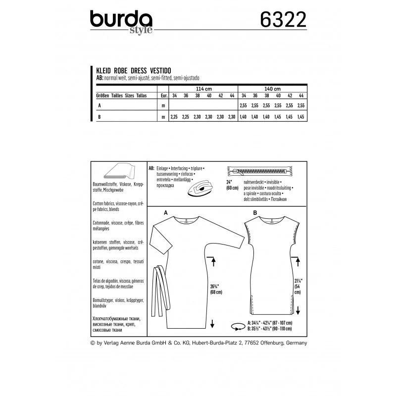 Patron Burda 6322- Robe facile à coudre - Image 2