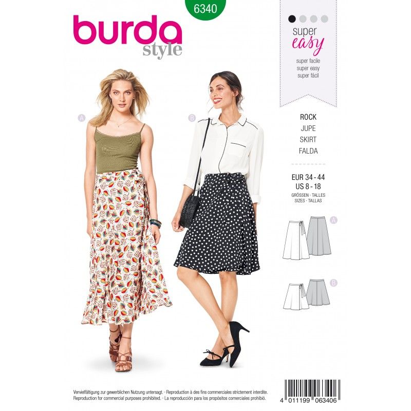 Patron Burda 6340 - Jupe portefeuille