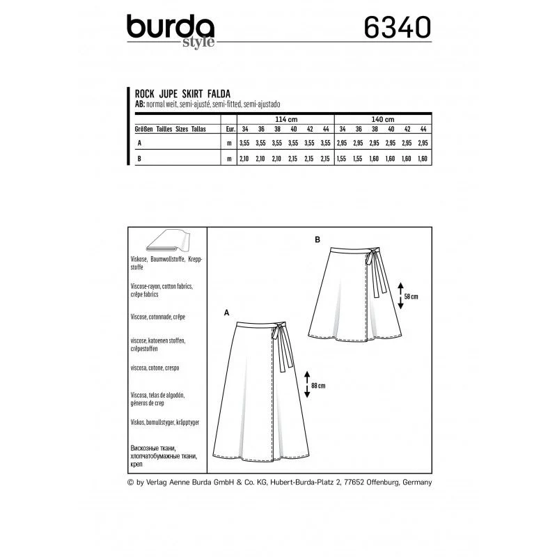 Patron Burda 6340 - Jupe portefeuille - Image 3