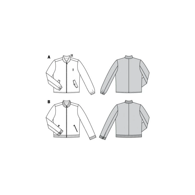 Patron Burda 6351 - Veste et blouson zipée Homme - Image 5