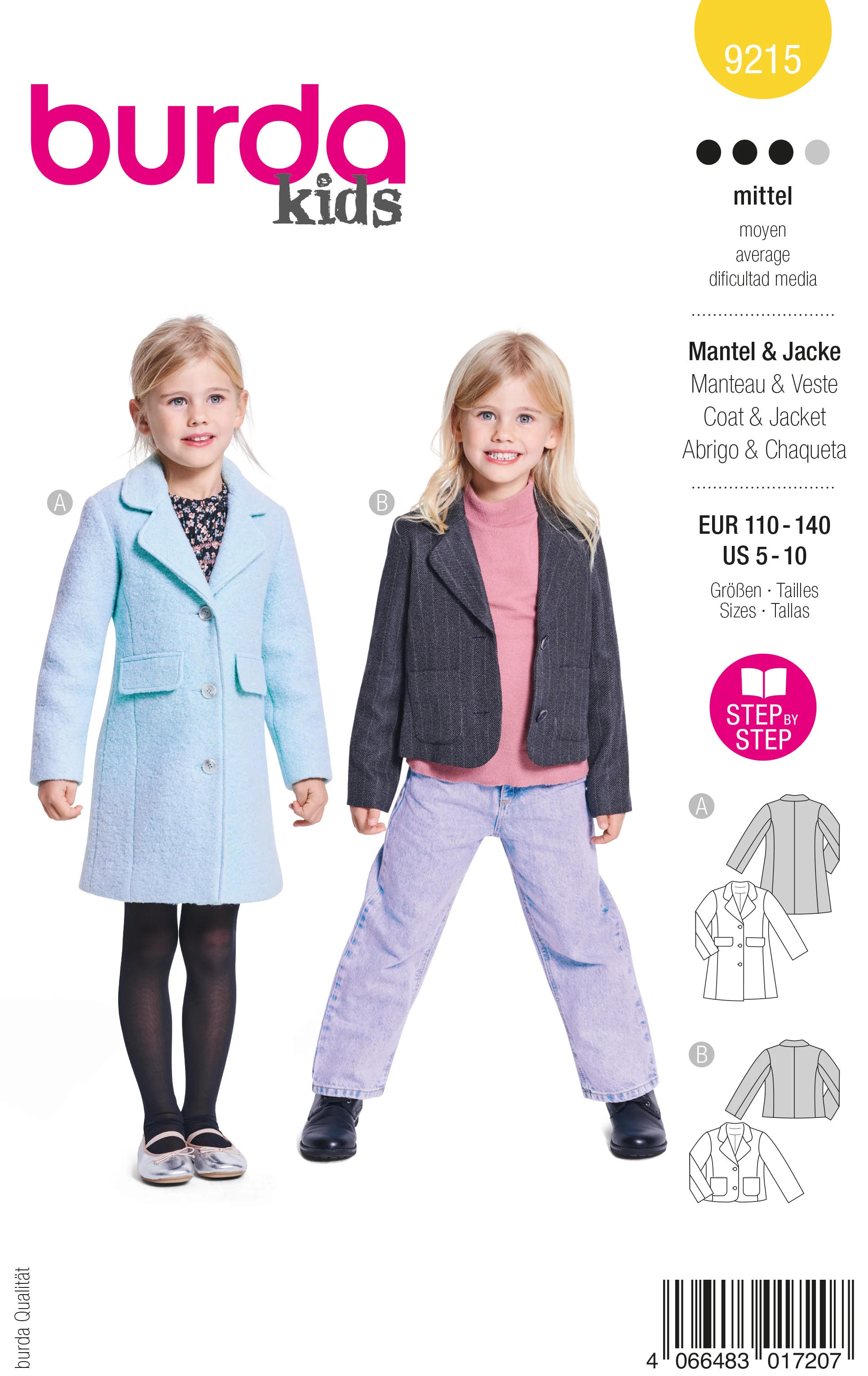 Patron Burda Enfant n°9215 : Manteau & Veste