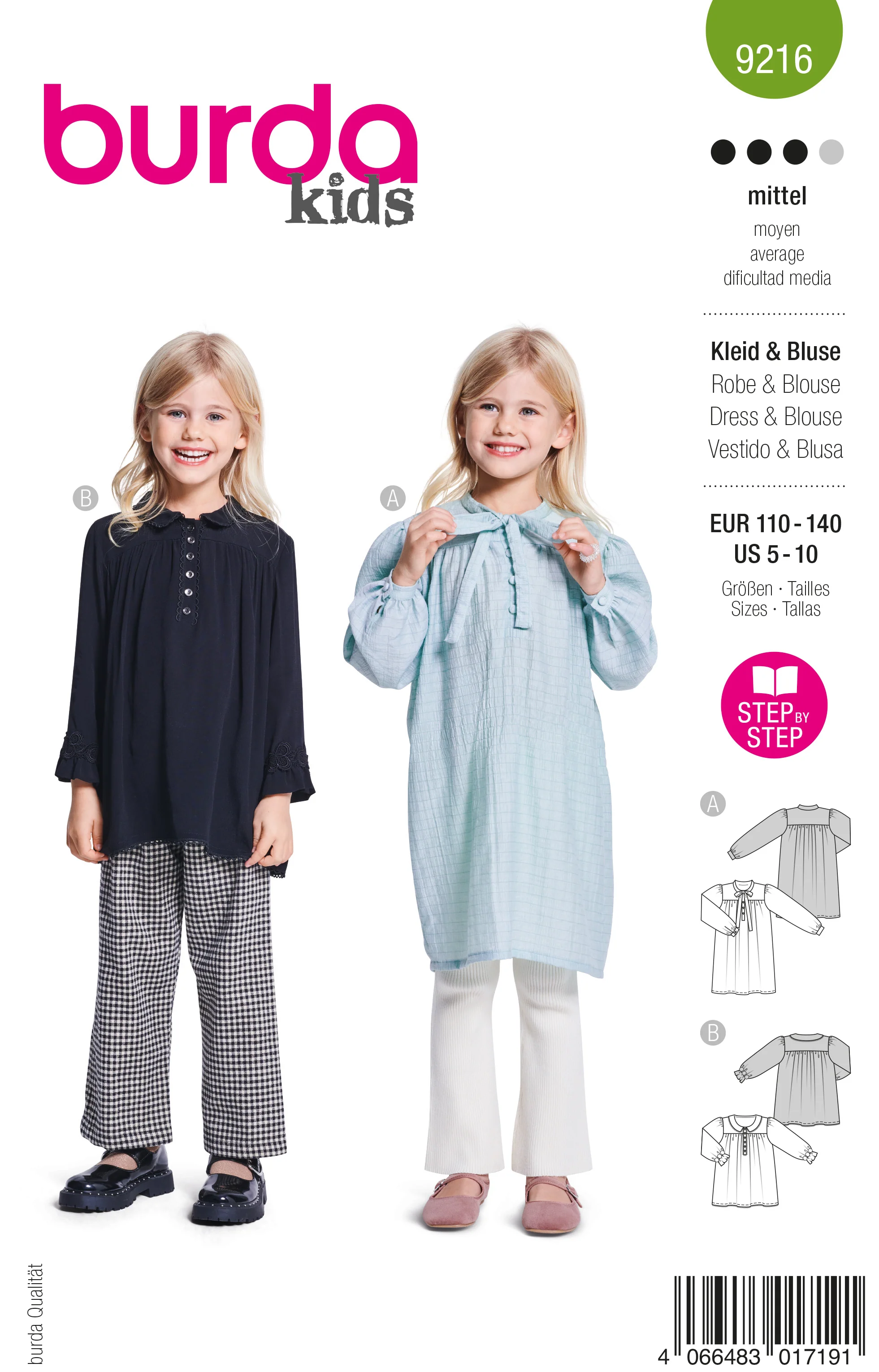 Patron Burda Enfant n°9216 : Robe & Blouse