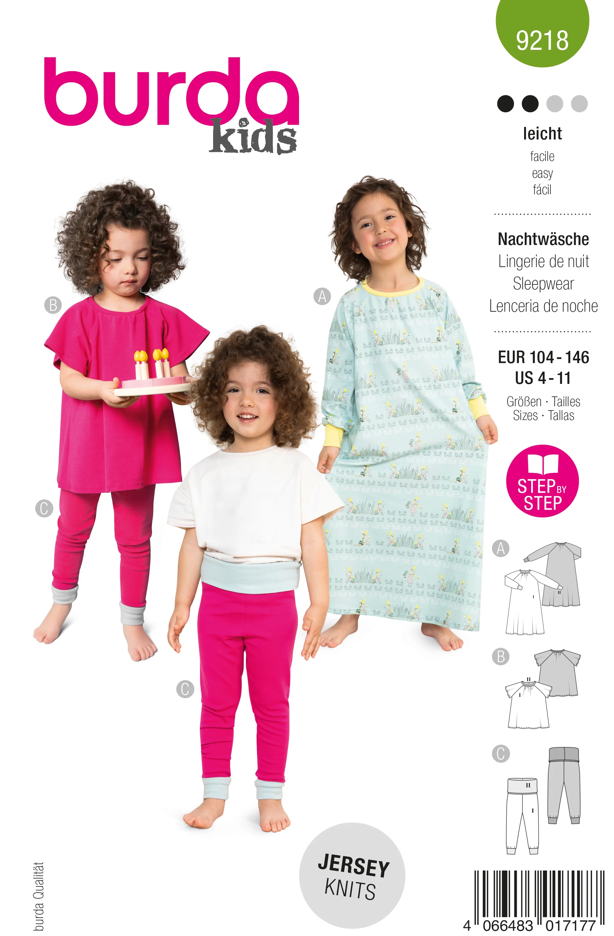 Patron Burda Enfant n°9218 : Ensemble Pyjama