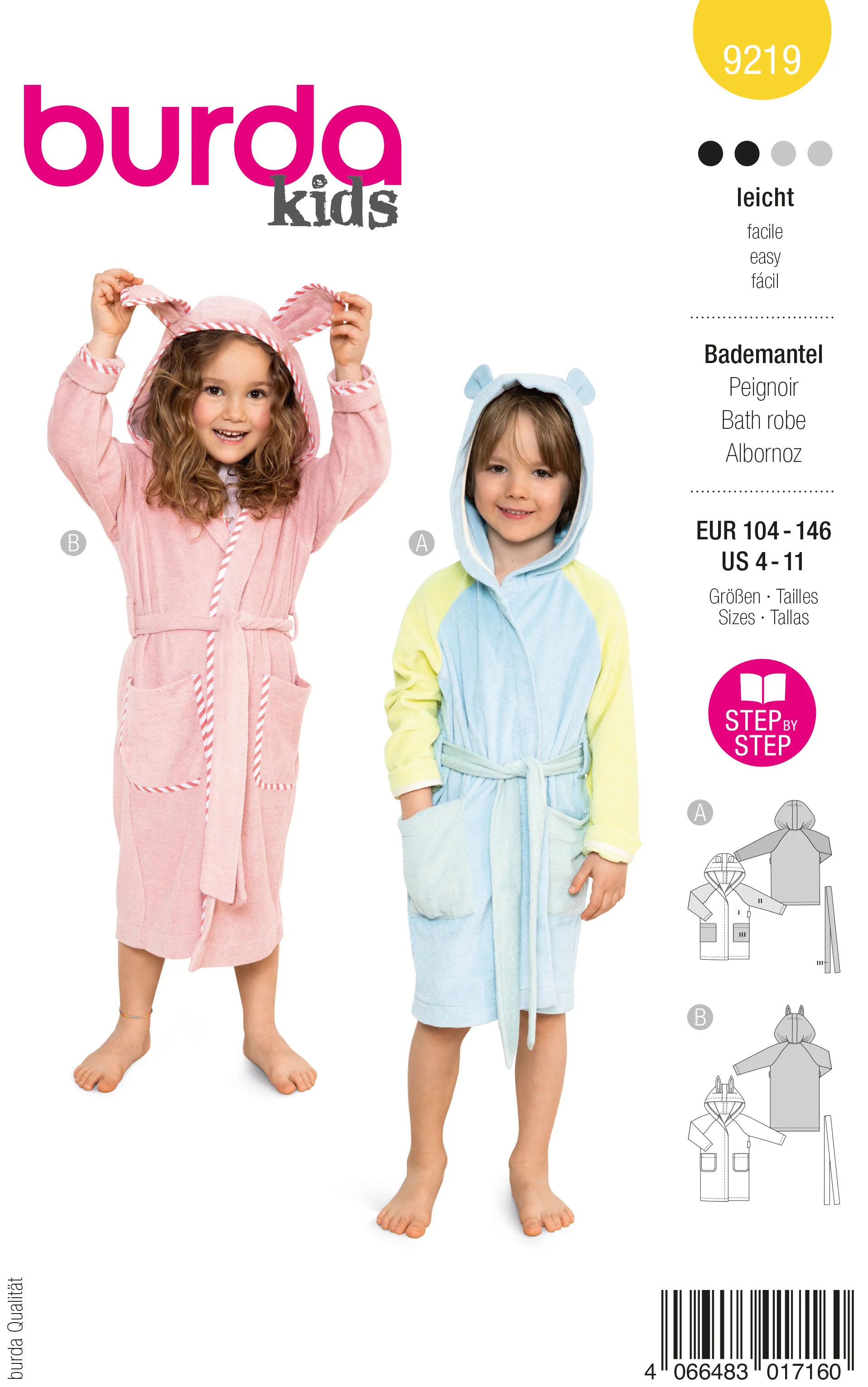 Patron Burda Enfant n°9219 : Peignoir