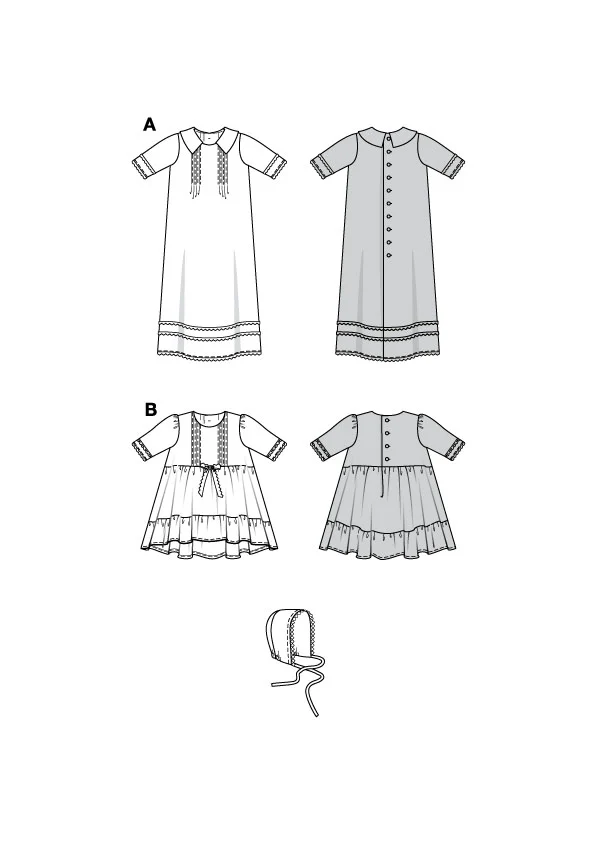 Patron Burda Enfant n°9221 : Ensemble bĂ©bĂ© - Robe de baptĂȘme - Image 2