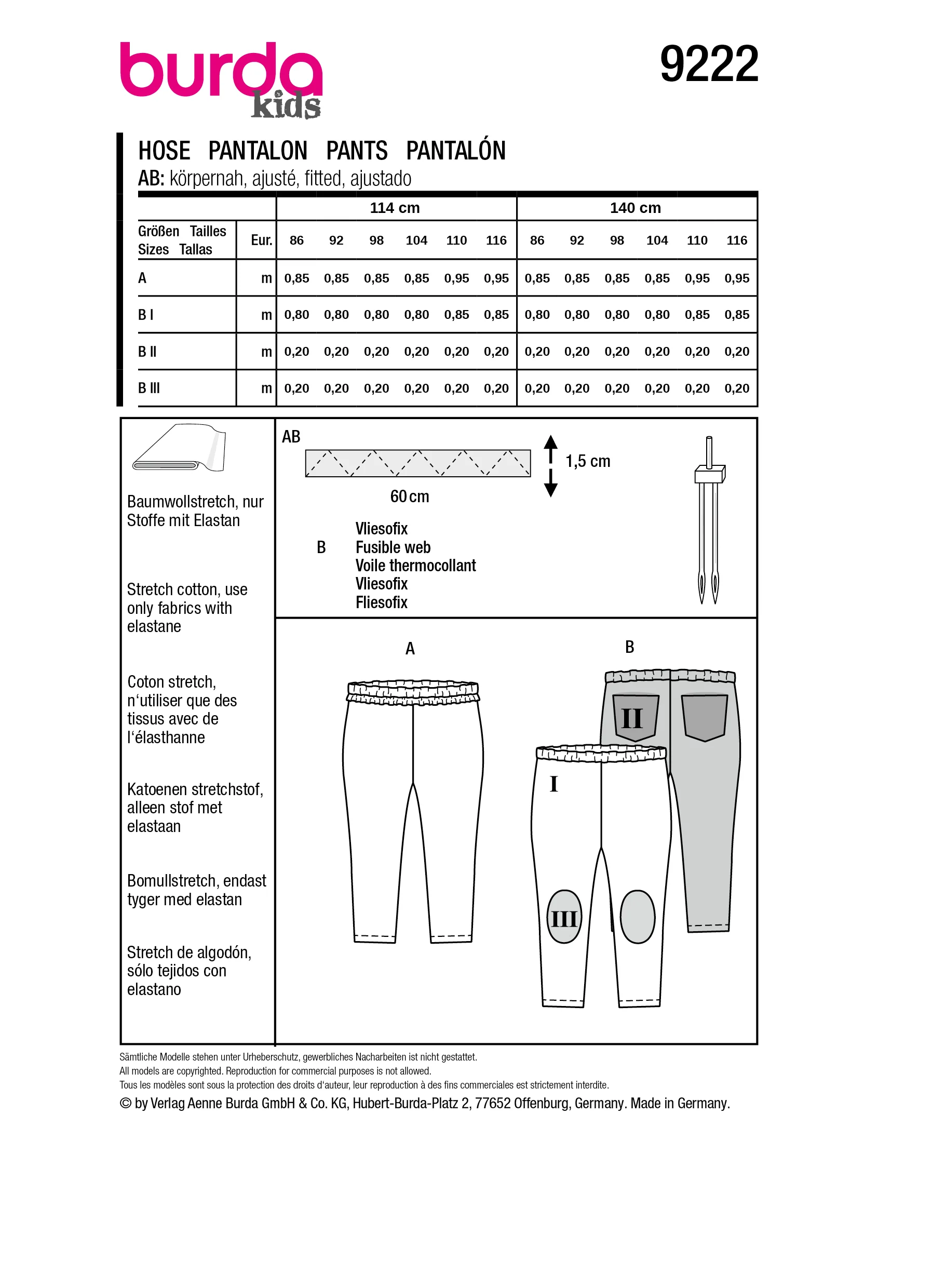 Patron Burda Enfant n°9222 : Pantalon - Image 5