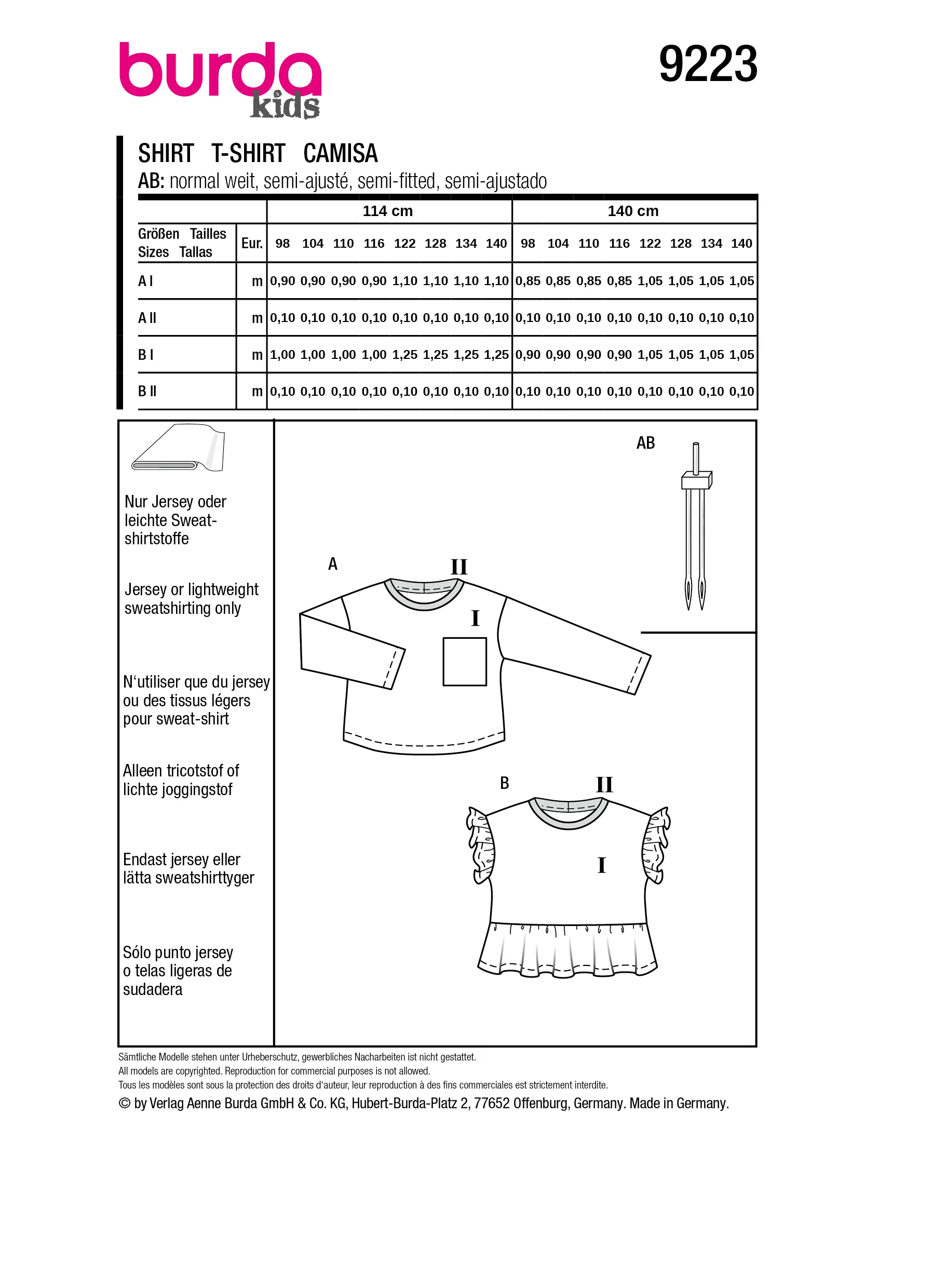 Patron Burda Enfant n°9223 : T-shirt - Image 5