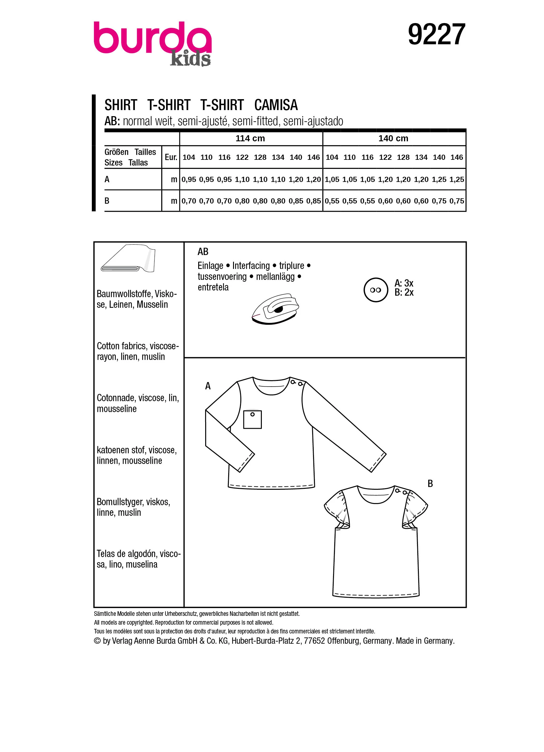 Patron Burda Enfant n°9227 : T-shirt - Image 7