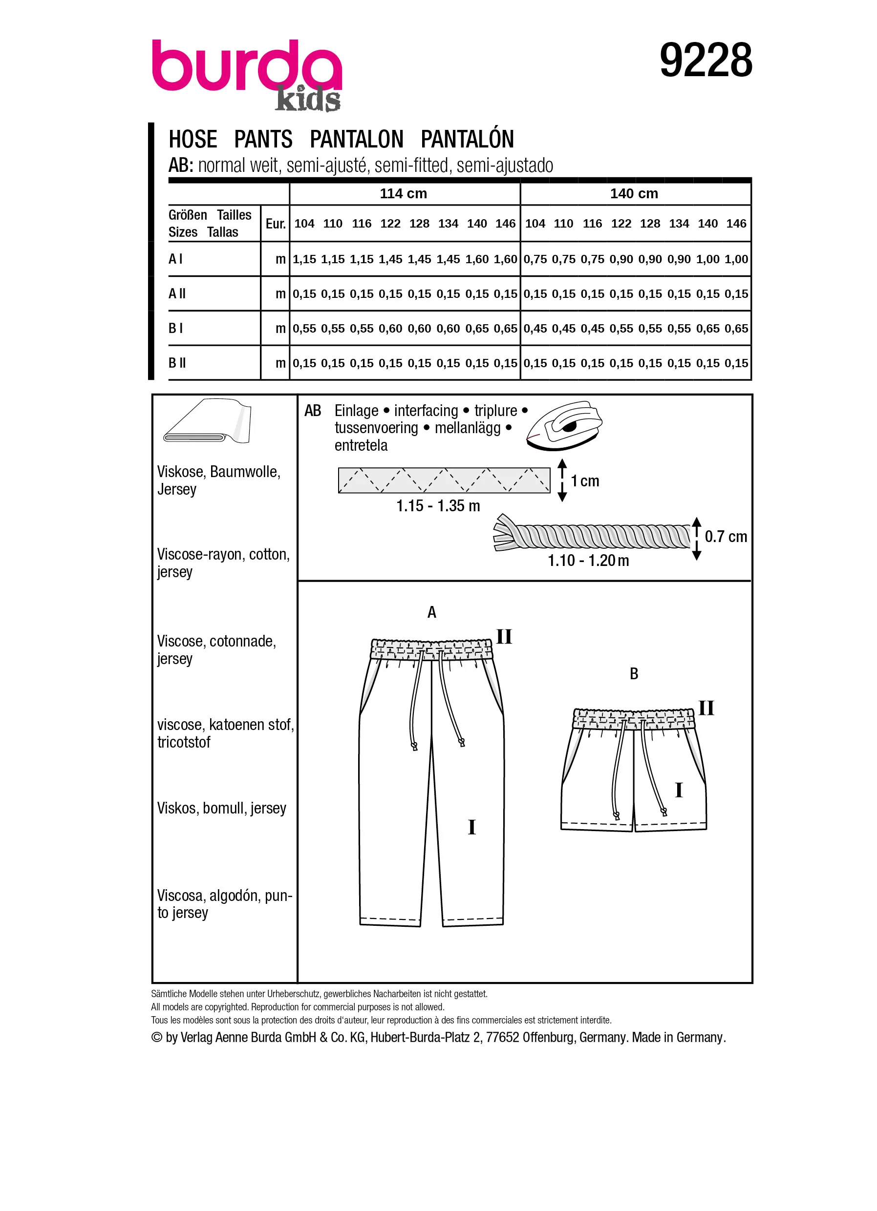 Patron Burda Enfant n°9228 : Pantalon - Image 5