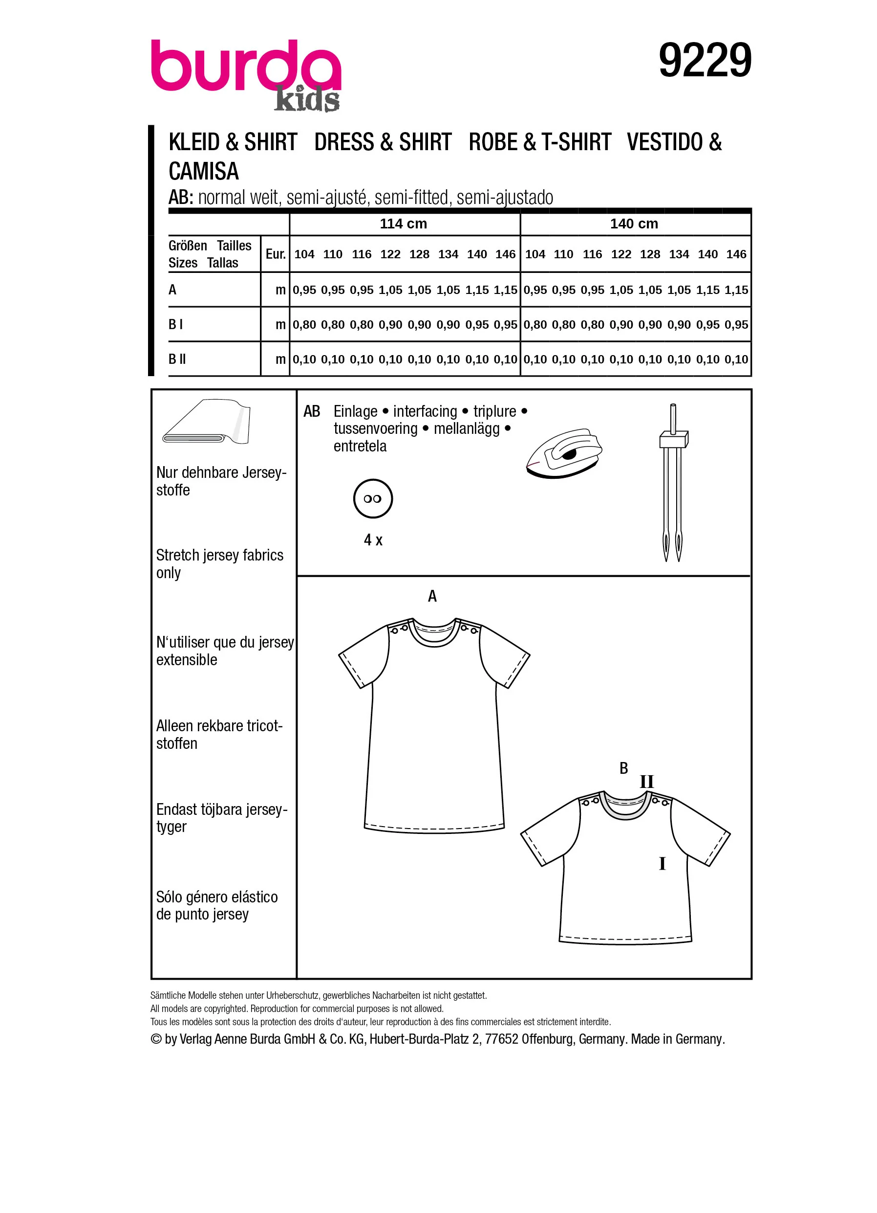 Patron Burda Enfant n°9229 : Robe & T-Shirt - Image 7