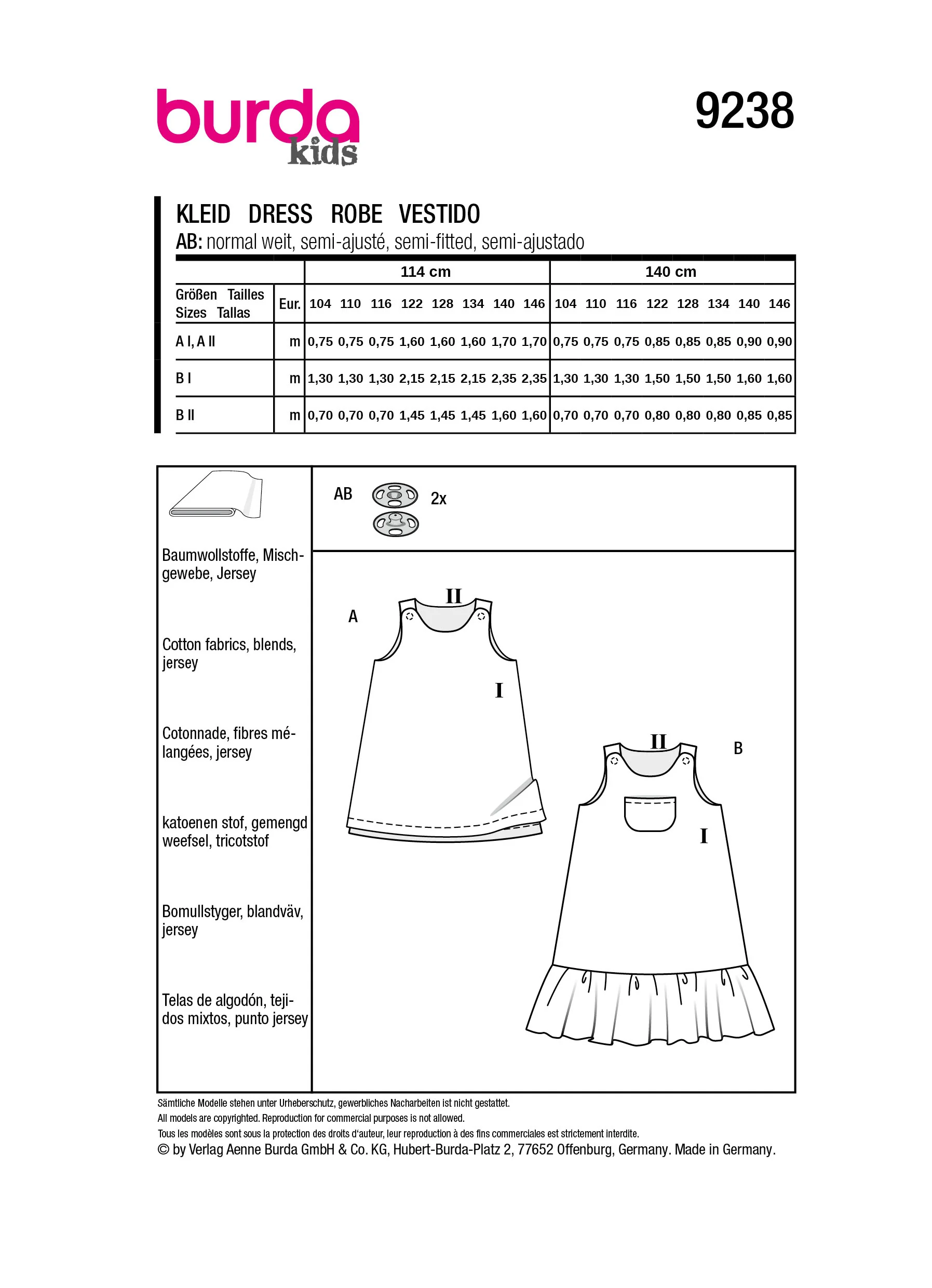 Patron Burda Enfant n°9238 : Robe - Image 11