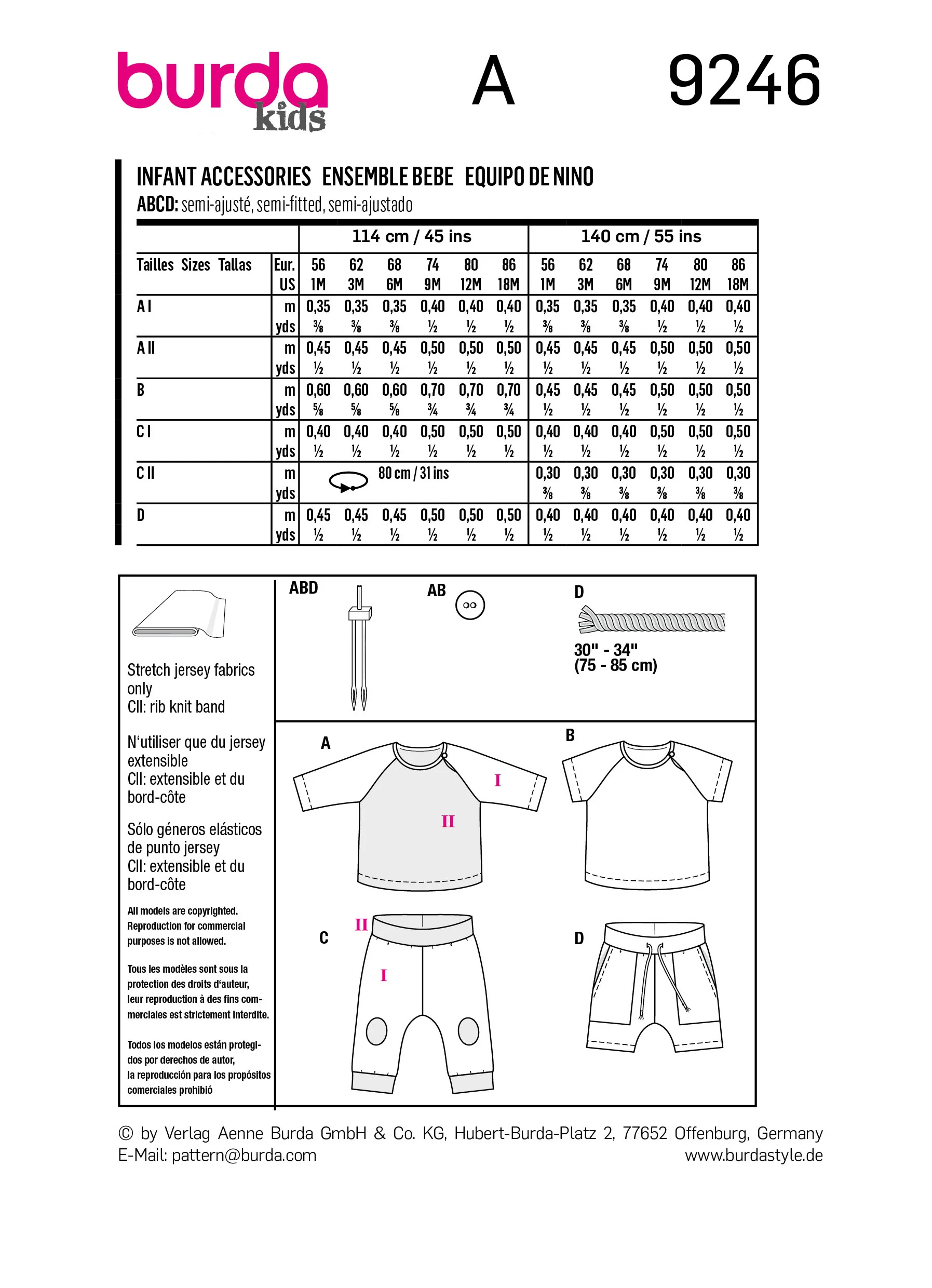 Patron Burda Enfant n°9246 : Ensemble bébé - Image 7