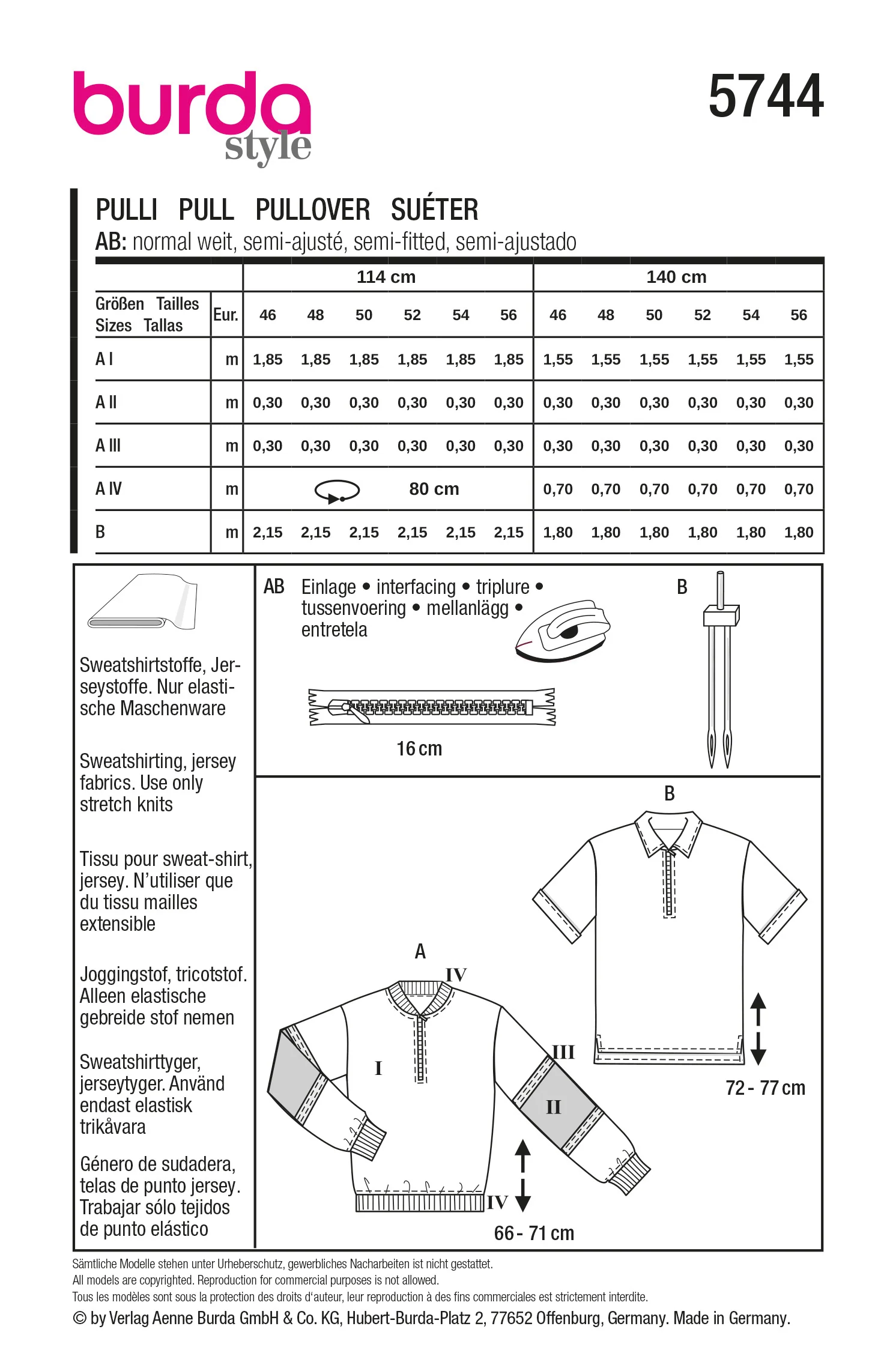Patron Burda Homme n°5744 : Pull - Image 8