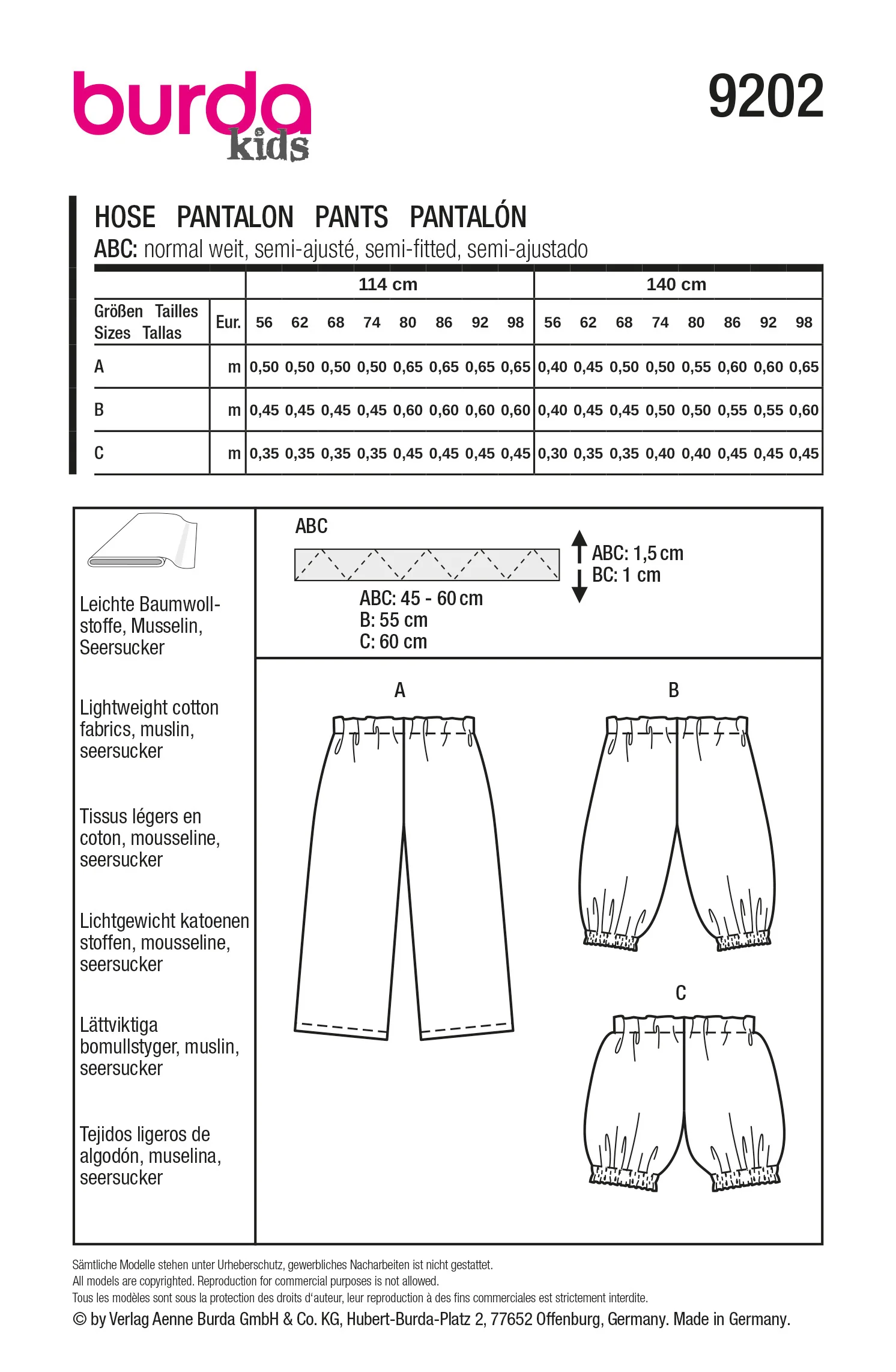 Patron Burda kids n°9202 : Pantalon - Image 4