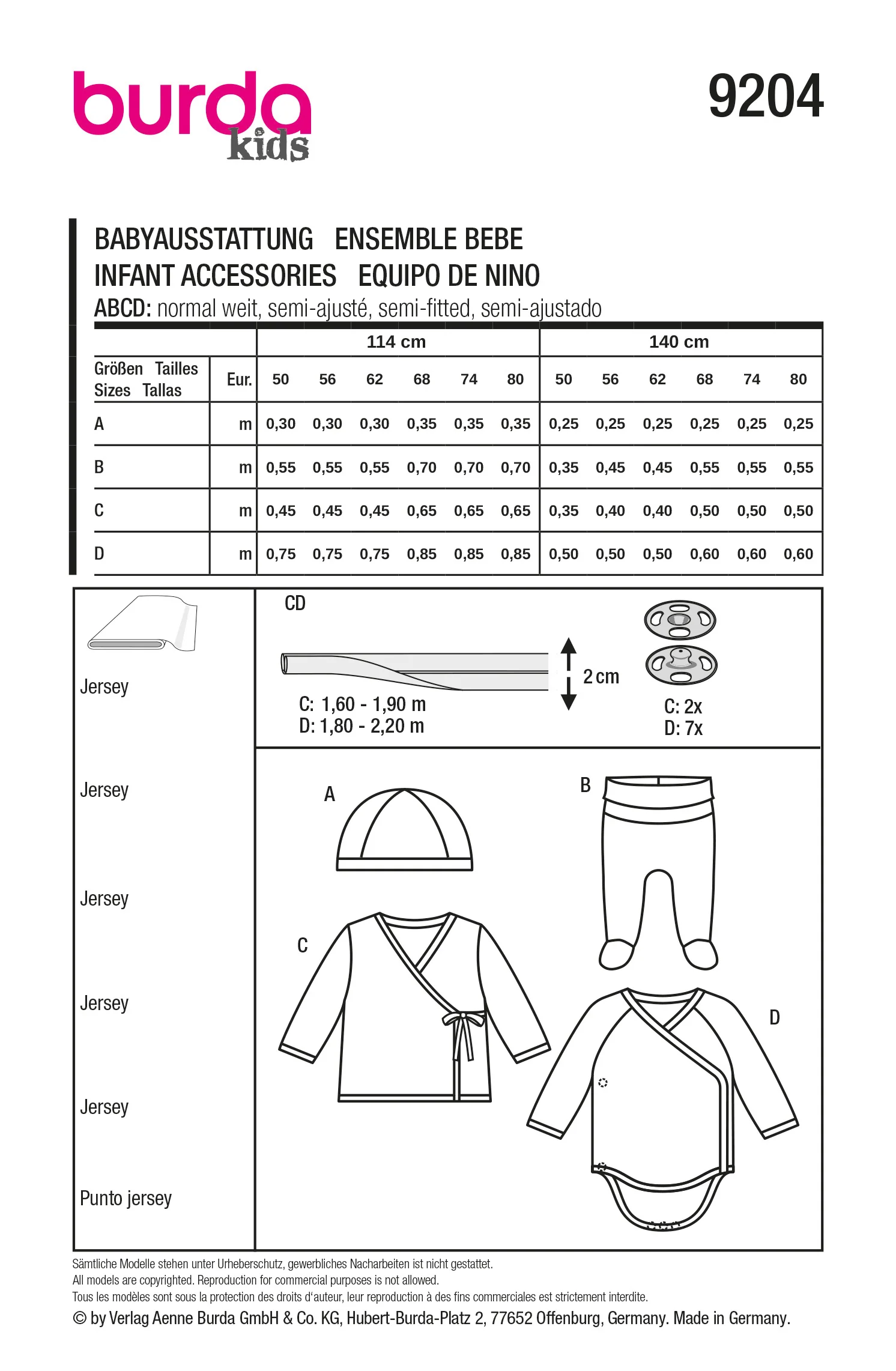 Patron Burda kids n°9204 : Ensemble bébé - Image 7