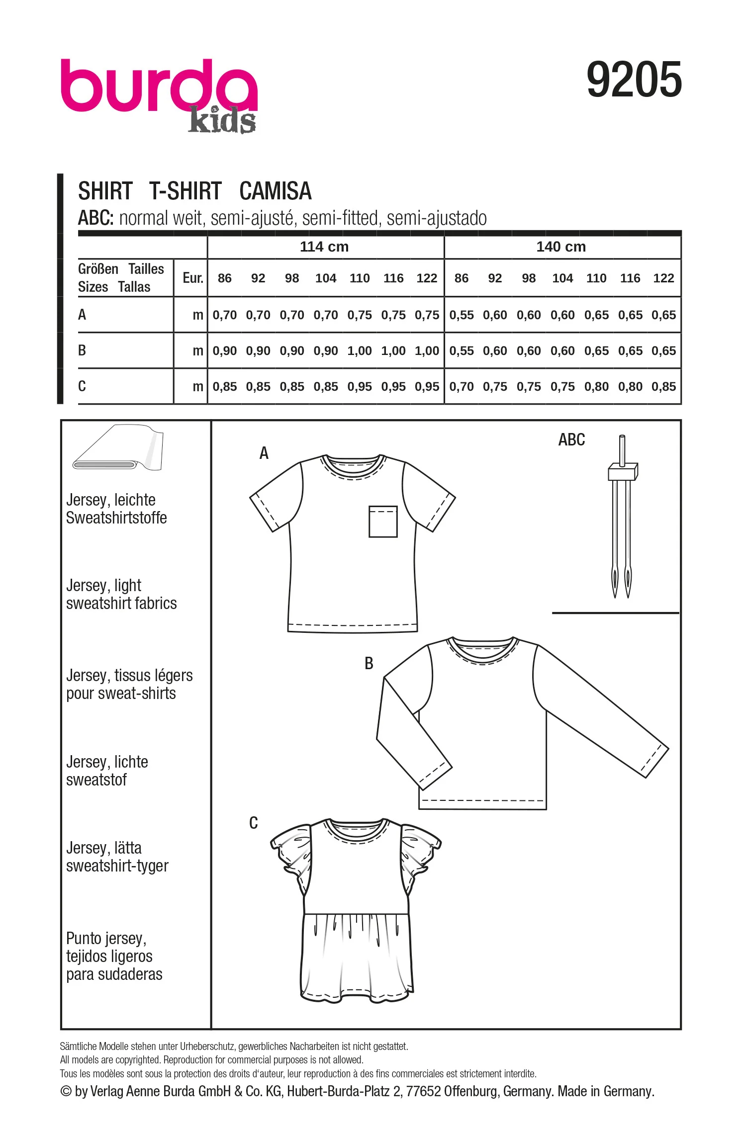 Patron Burda kids n°9205 : T-shirt - Image 7