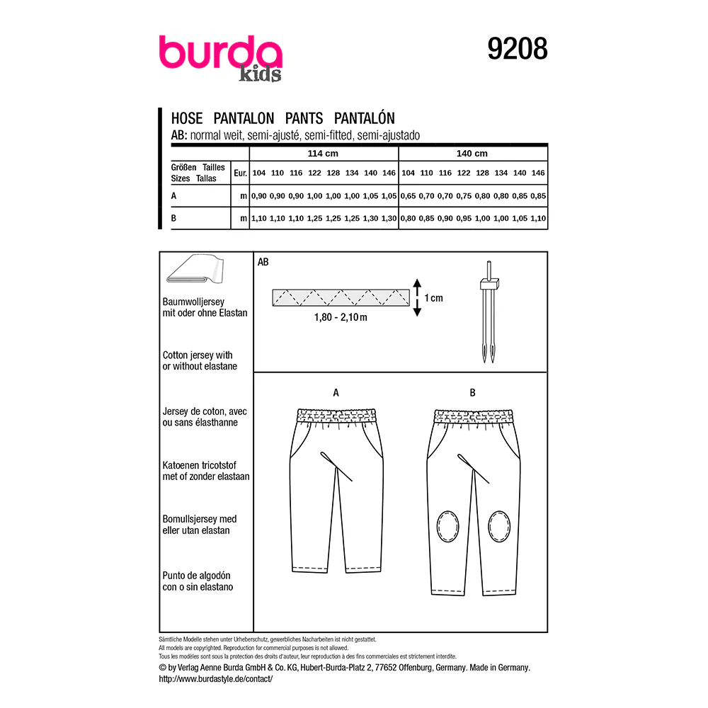 Patron Burda kids n°9208 : Pantalon - Image 7