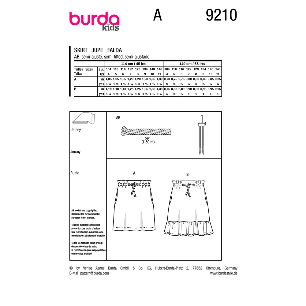 Patron Burda kids n°9210 : Jupe - Image 7