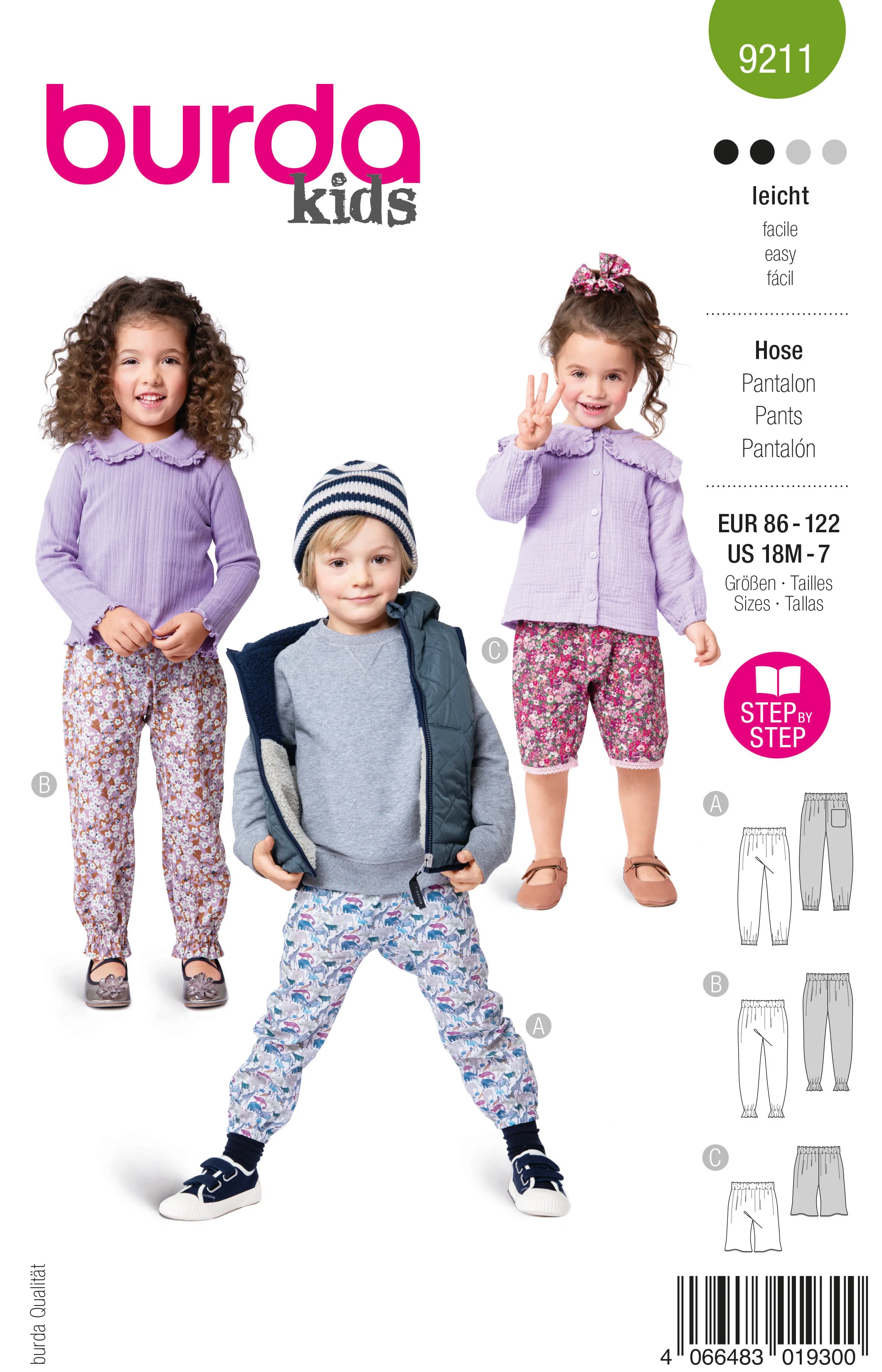 Patron Burda kids n°9211 : Pantalon