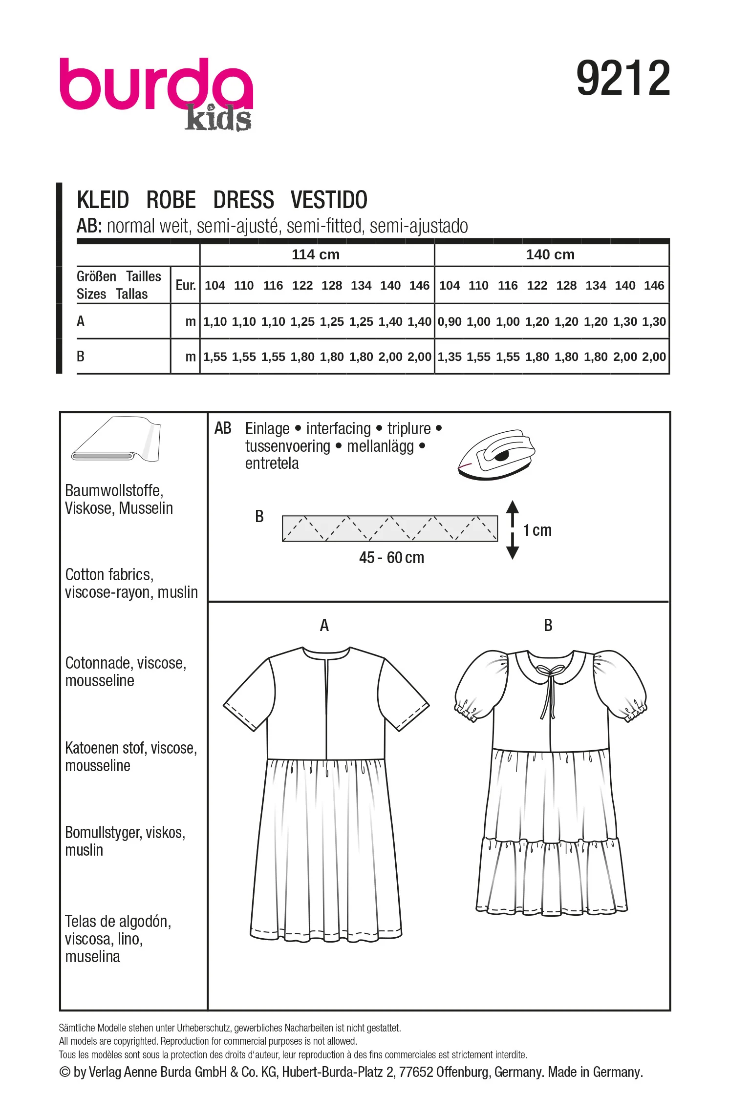 Patron Burda kids n°9212 : Robe - Image 5