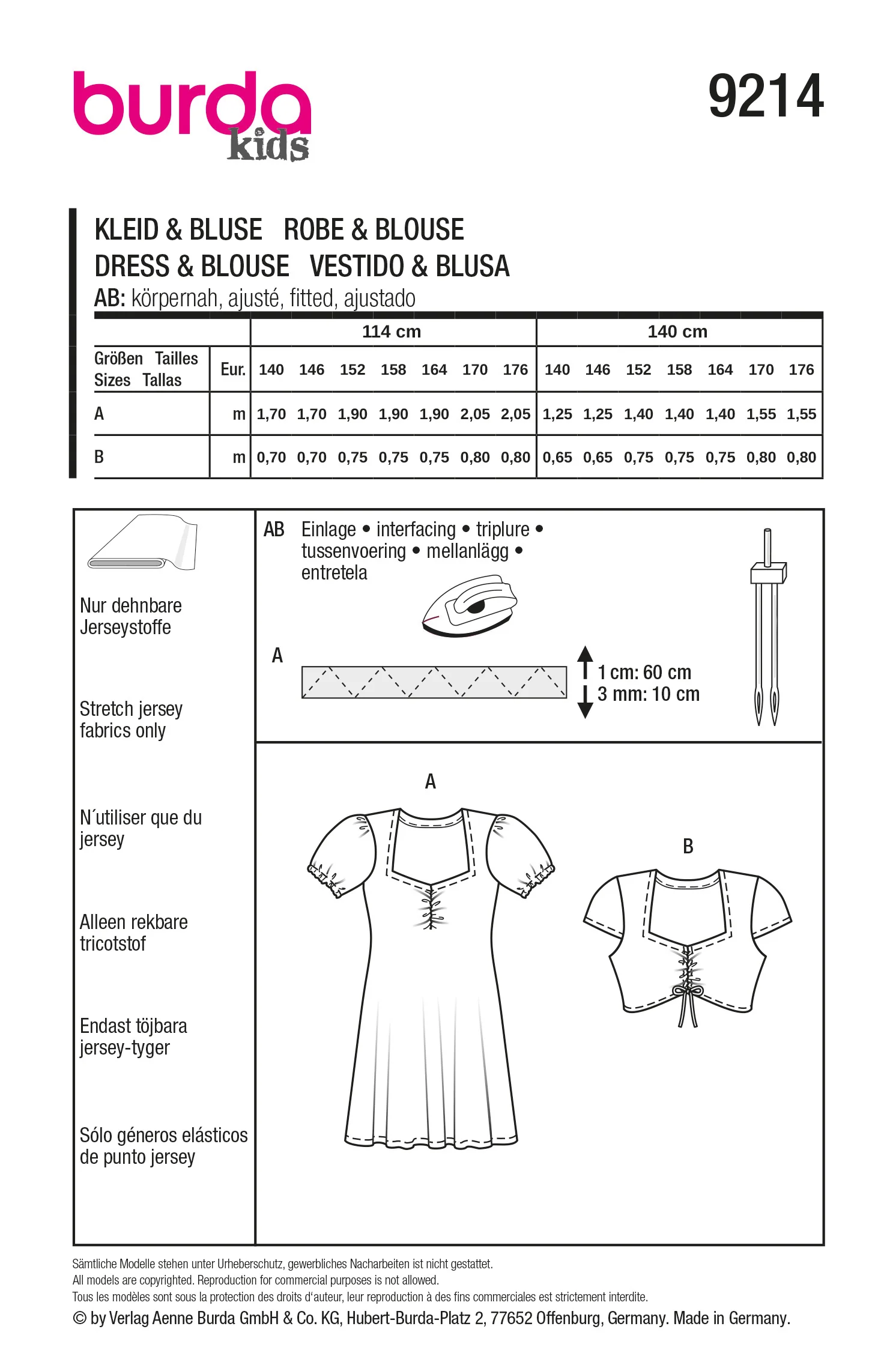 Patron Burda kids n°9214 : Robe & Blouse - Image 8