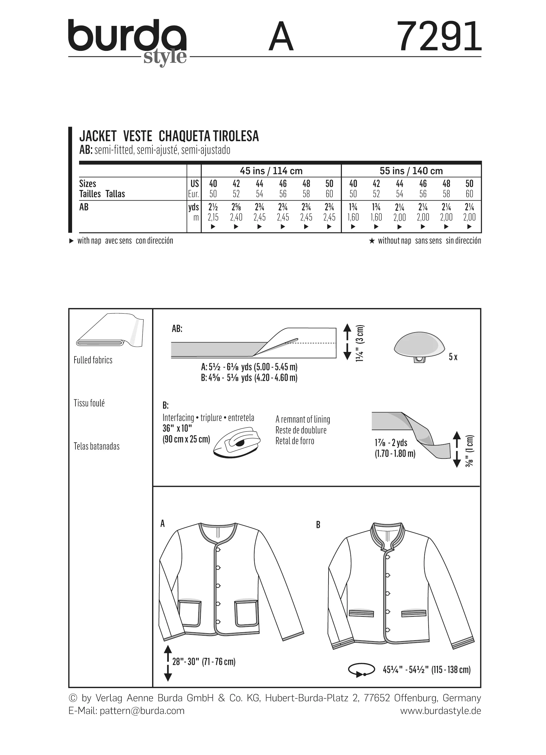 Patron n°: 7291 Veste style country - Image 5