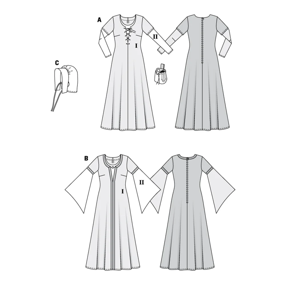 Patron n°7468 : Robe, Bonnet style Moyen-Âge - Image 2